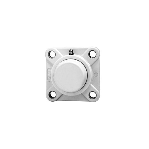 -SINGLE ROW BALL BEARING - 1-7/16 ZINC NARROW SET SCREW WHITE 4-BOLT FLANGE CLS COV BS